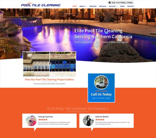 Elite Pool Tile Cleaning Homepage