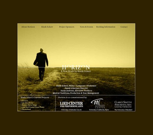 Rinde Eckert Horizons Homepage